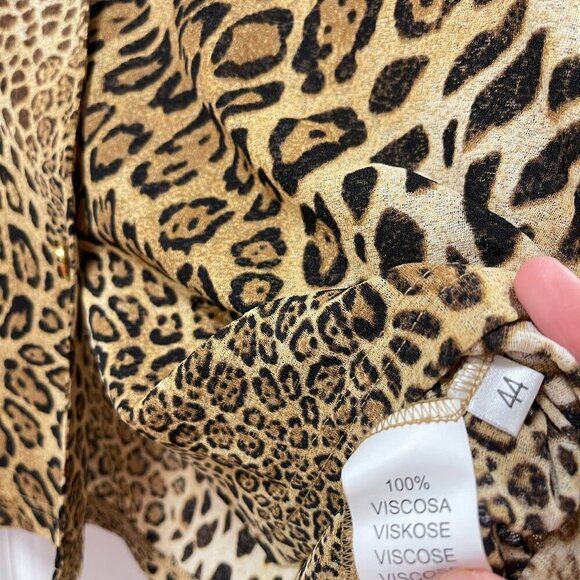 Vintage Leopard Print Collared Button-Up Blouse - M - Picture 5 of 16